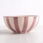Bowls - Striped Floral Serving Bowl | Hand-crafted Ceramic | 5.5x5.5 - CASA AMAROSA