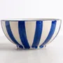 Bowls - Striped Floral Serving Bowl | Hand-crafted Ceramic | 5.5x5.5 - CASA AMAROSA