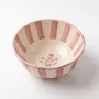 Bowls - Striped Floral Serving Bowl | Hand-crafted Ceramic | 5.5x5.5 - CASA AMAROSA