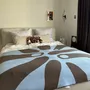 Throw blankets - Cotton Throw Blanket in Light Blue & Brown – KLEKKS NO. 38 - KLEKKS