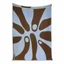 Throw blankets - Cotton Throw Blanket in Light Blue & Brown – KLEKKS NO. 38 - KLEKKS