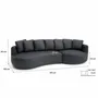 Canapés pour collectivités - Canapé d'angle à 4 places à droite BELLEVILLE - Gris - CITY SOFA