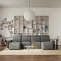Canapés pour collectivités - Canapé-lit d'angle JORDAAN - en U - Gris - CITY SOFA