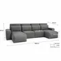 Canapés pour collectivités - Canapé-lit d'angle JORDAAN - en U - Gris - CITY SOFA