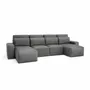 Canapés pour collectivités - Canapé-lit d'angle JORDAAN - en U - Gris - CITY SOFA