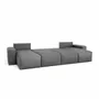 Canapés pour collectivités - Canapé-lit d'angle JORDAAN - en U - Gris - CITY SOFA