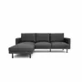 Canapés pour collectivités - Canapé d'angle gauche 4 places BRERA - Gris foncé - CITY SOFA