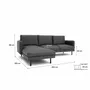 Canapés pour collectivités - Canapé d'angle gauche 4 places BRERA - Gris foncé - CITY SOFA