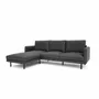 Canapés pour collectivités - Canapé d'angle gauche 4 places BRERA - Gris foncé - CITY SOFA