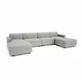 Canapés pour collectivités - Canapé modulable GRACIA - en U 180 x 360 x 180 cm - Gris - CITY SOFA