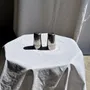 Glass - Set of 2 vintage stainless steel tumblers H12 D7 - OFFICE OBJETS