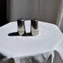 Glass - Set of 2 vintage stainless steel tumblers H12 D7 - OFFICE OBJETS