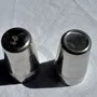 Glass - Set of 2 vintage stainless steel tumblers H12 D7 - OFFICE OBJETS