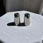 Glass - Set of 2 vintage stainless steel tumblers H12 D7 - OFFICE OBJETS