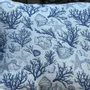 Couettes et oreillers  - Taie d'oreiller 100 % lin - Coraux et coquillages - Bleu indigo marin - NORRAVILLA