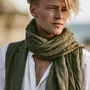 Foulards et écharpes - Écharpe unisexe en lin - 100 % lin naturel - 20 coloris disponibles - NORRAVILLA