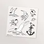 Accessoires de voyage - Planche de 6 tatouages éphémères - Sternes vagabondes - TABLE À CARTES
