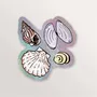 Stationery - Glitter sticker - 4 seashells - TABLE À CARTES