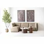 Coffee tables - Coffee table set, Delphi Coffee table, ceramic table top, travertine/dark brown, ø80x40 & ø45x50 cm - HOUSE NORDIC