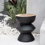 Tabourets - Le Tabouret Kulun - Noir Naturel - BAZAR BIZAR LIVING