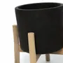 Flower pots - The Charcoal Low - Black Natural - S - BAZAR BIZAR LIVING