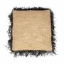 Cushions - The Raffia Cushion Cover Square - Natural Black - 60x60 - BAZAR BIZAR LIVING