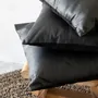 Cushions - The Four Panel Leather Cushion Cover - Black - 60x60 - BAZAR BIZAR LIVING