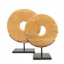 Sculptures, statuettes and miniatures - The Teak Disc on Stand - L - BAZAR BIZAR LIVING