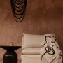 Throw blankets - The Evil Eye Bed Throw - Natural Black - BAZAR BIZAR LIVING