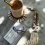 Decorative objects - The Macrame Fishbone Keychain - Cream - BAZAR BIZAR LIVING