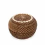 Caskets and boxes - The Colonial Peek-a-Boo Basket - Natural Brown - M - BAZAR BIZAR LIVING
