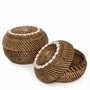Caskets and boxes - The Colonial Peek-a-Boo Basket - Natural Brown - S - BAZAR BIZAR LIVING