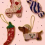 Other Christmas decorations - Embroidered beaded pendants in the morning - BAUBELS