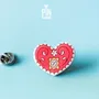 Broches - Croatian Licitar Heart Wooden Pin - PINTONIK