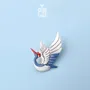 Broches - Japanese Crane Wooden Pin - PINTONIK