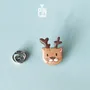 Broches - Cat with Antlers - Wooden Pin - PINTONIK