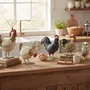 Decorative objects - Hens and roosters set - ROLANDE DU DREUILH  LACE JEWEL