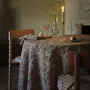 Linge de table textile - Nappe ronde en lin à imprimé Parrot, coloris Pêche Poudrée - CHAMOIS