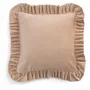 Fabric cushions - Velvet Cushion with Ruffle - CHAMOIS
