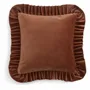 Fabric cushions - Velvet Cushion with Ruffle - CHAMOIS