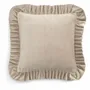 Fabric cushions - Velvet Cushion with Ruffle - CHAMOIS