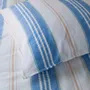 Beds - striped pillowcase - white with mediterranean blue - OTTOMANIA