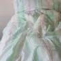 Beds - striped duvet cover - white with fresh green - OTTOMANIA