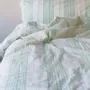 Beds - striped duvet cover - white with pistachio green - OTTOMANIA