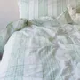 Beds - striped duvet cover - white with pistachio green - OTTOMANIA