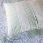 Beds - striped pillowcase - white with pistachio green - OTTOMANIA