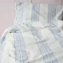 Beds - striped duvet cover - white with greek blue - OTTOMANIA