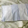 Beds - striped pillowcase - white with greek blue - OTTOMANIA