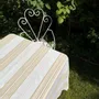 Other Christmas decorations - striped tablecloth - white-mustard yellow - OTTOMANIA