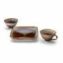 Everyday plates - The Smoked Horizon Square Plate - Brown Grey - M - BAZAR BIZAR LIVING